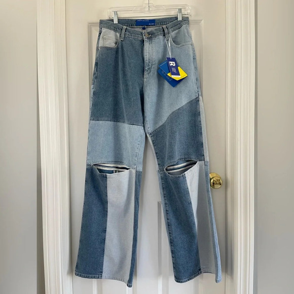 DL1961 KSENIA SCHNAIDER Zoie Wide Leg Patch Work Relax Vintage Size 28 - Picture 7 of 16